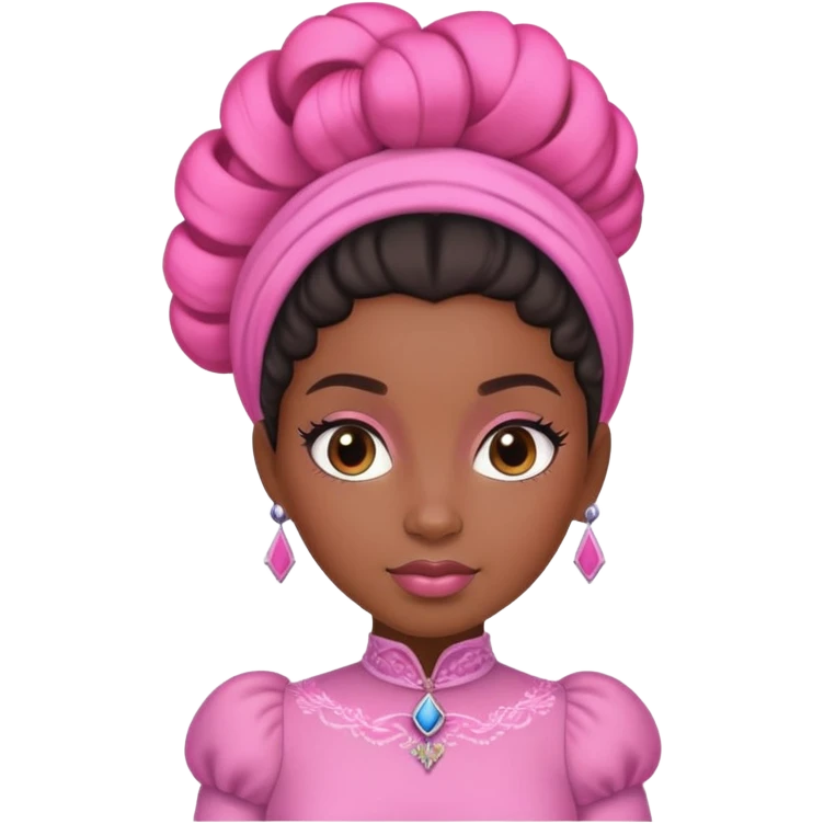 Black princess with an updo dressed in all pink  emoji