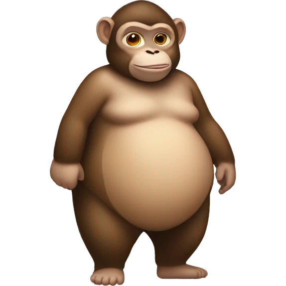chubby monkey  with a belly emoji