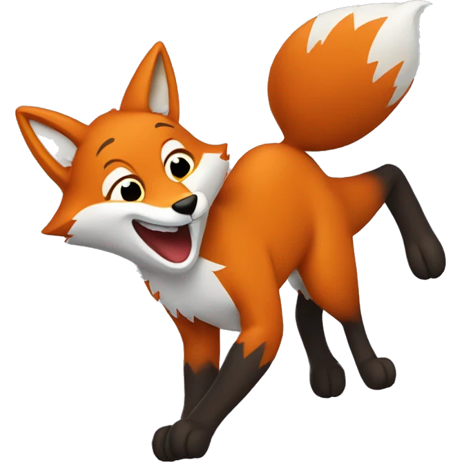 Gitlab fox doing a side flip emoji