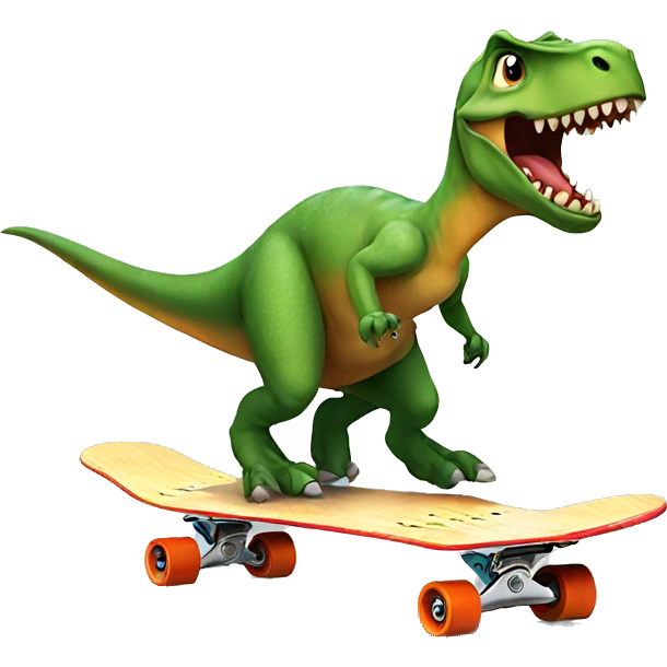 Dinosaur on skateboard  emoji