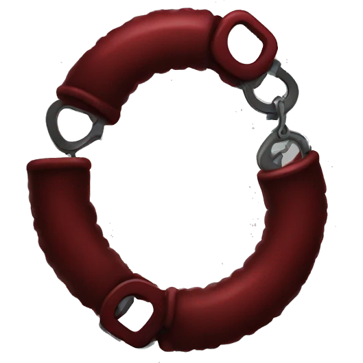 Dark red fuzzy handcuffs emoji