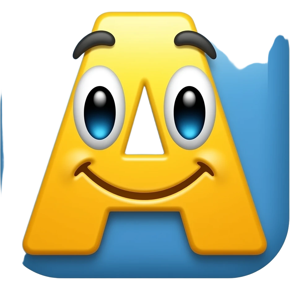 Crie um emojis. com😀 a letra com fundo azul emoji