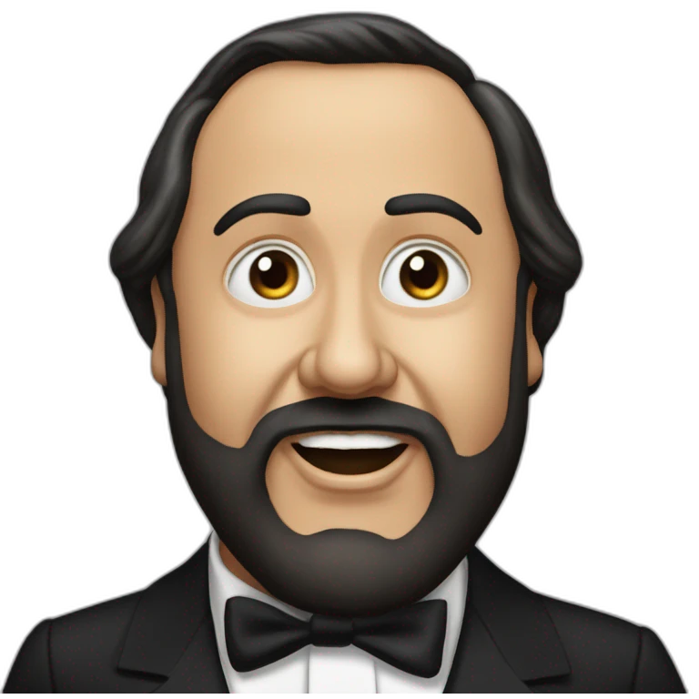 Hyperrealist dramatic pavarotti singing emoji