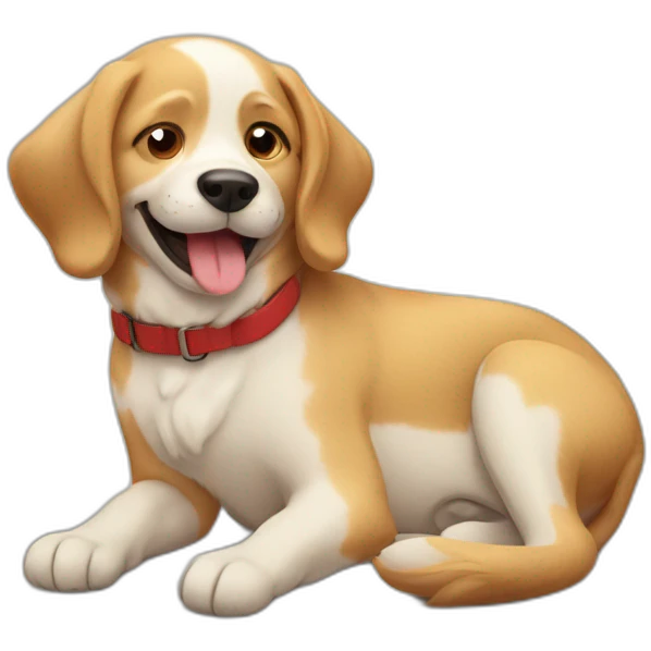 the dog is happy lying on his back emoji