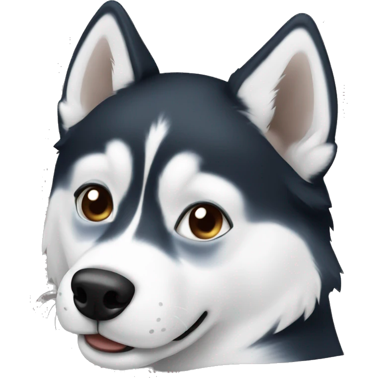 Husky black and white with brown and blue eyes  emoji