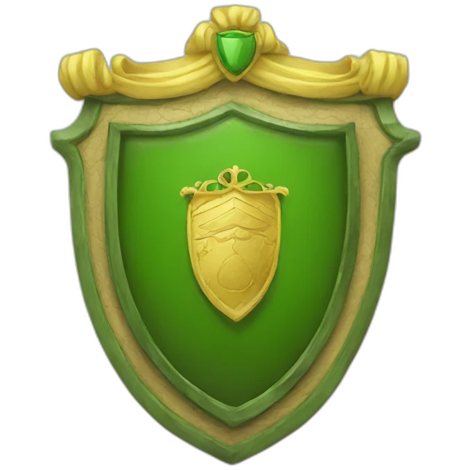 Green and yellow crest emoji