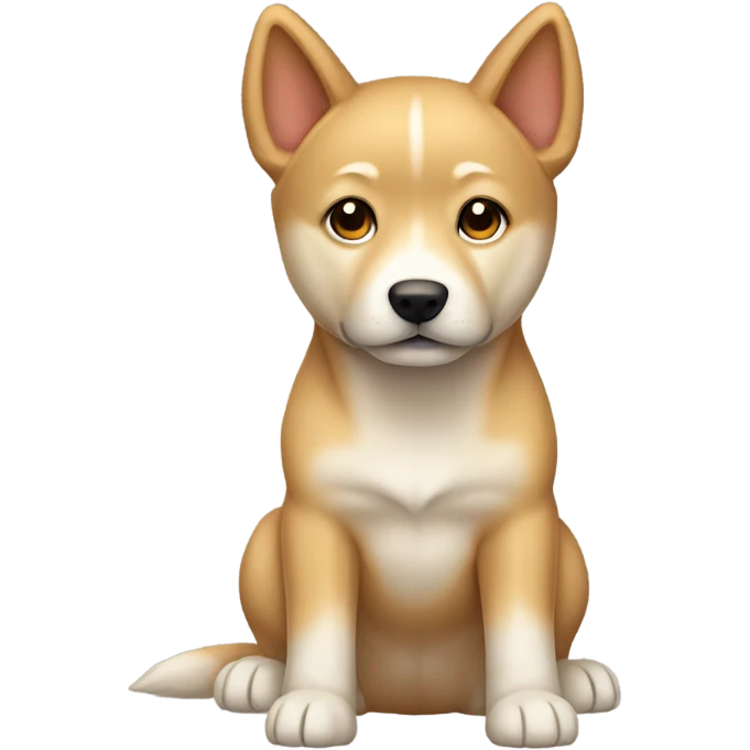Jindo dog with very light brown ears emoji