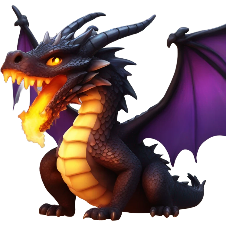 dark dragon breathing fire emoji