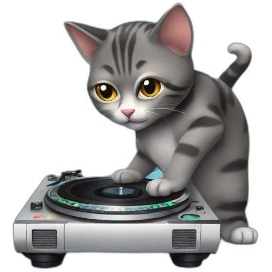 DJ cat with turntable emoji