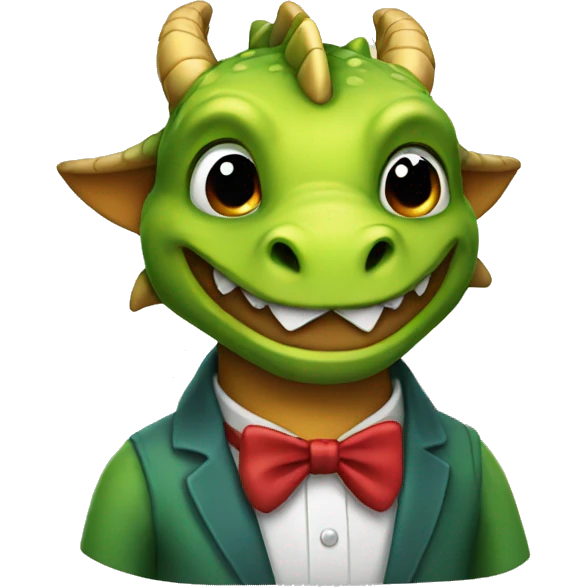 Dragon with a bowtie emoji