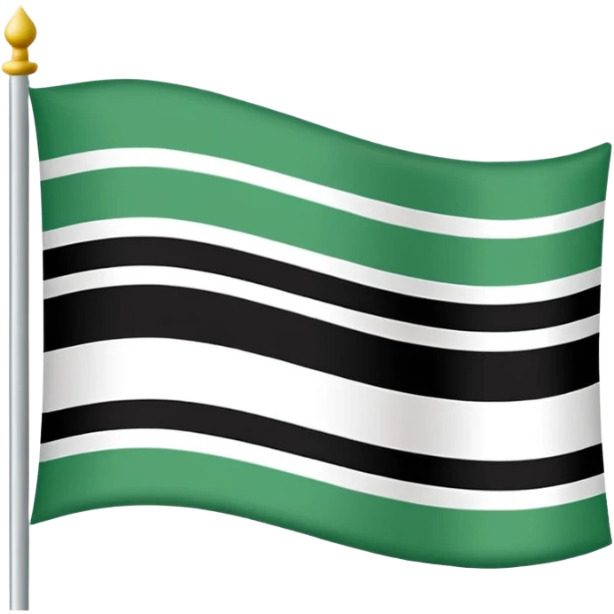 Make the flag of the Ural Republic, white, green, black emoji
