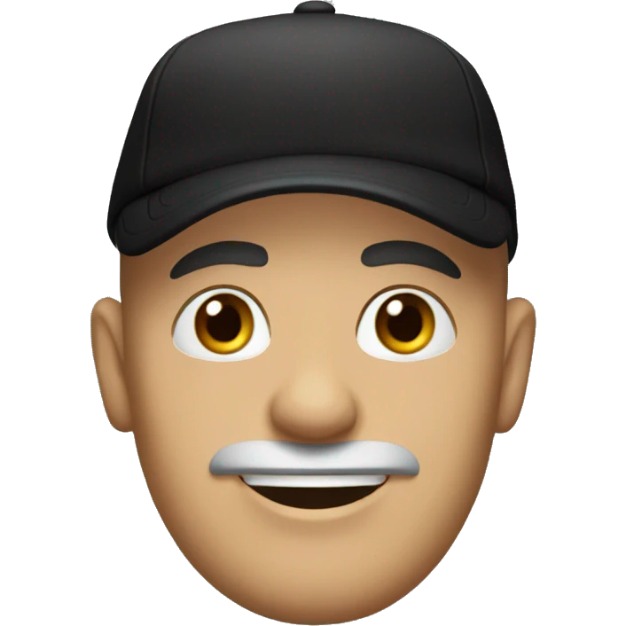 Bald Italian man with black cap and black t-shirt  emoji