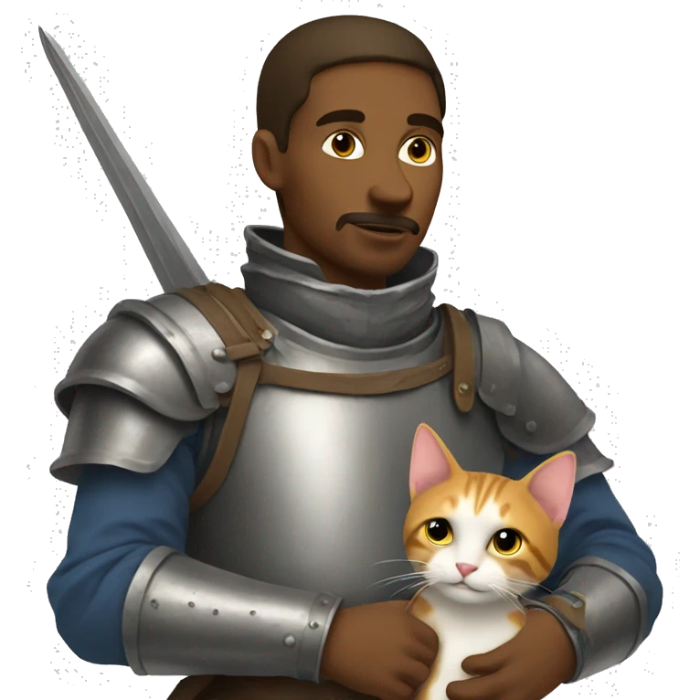 medieval soldier holding a cat emoji