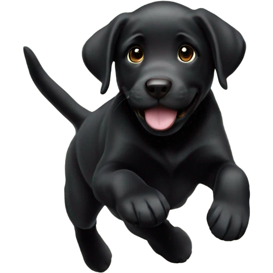 Black Labrador puppy jumping emoji