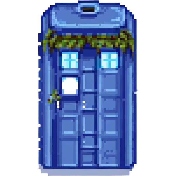 Tardis, pixel art style, retro video game look emoji