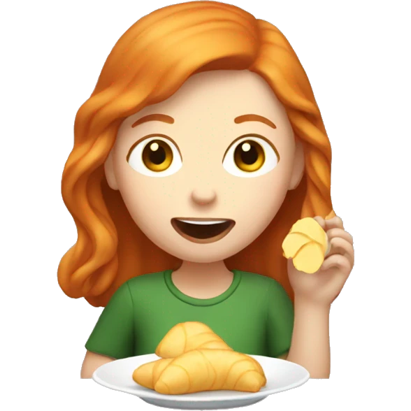 ginger girl eating ginger emoji