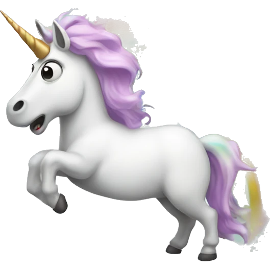 A unicorn farting emoji