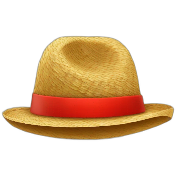 Chapeau de paille avec bande rouge emoji