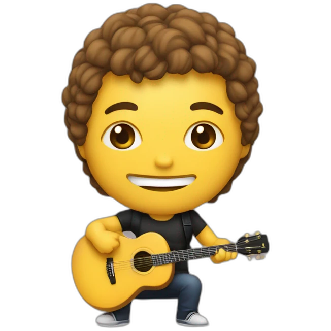 Guitarrista con taza emoji