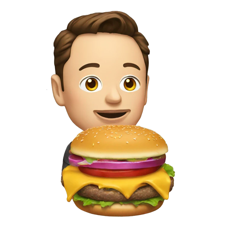 Elon musk eating burger emoji