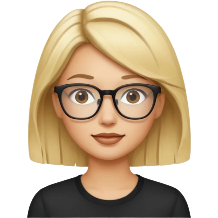 Sexy blonde nerd glasses emoji