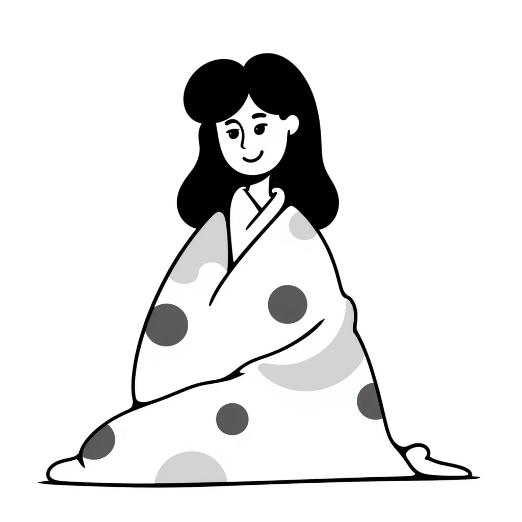 woman with blanket emoji