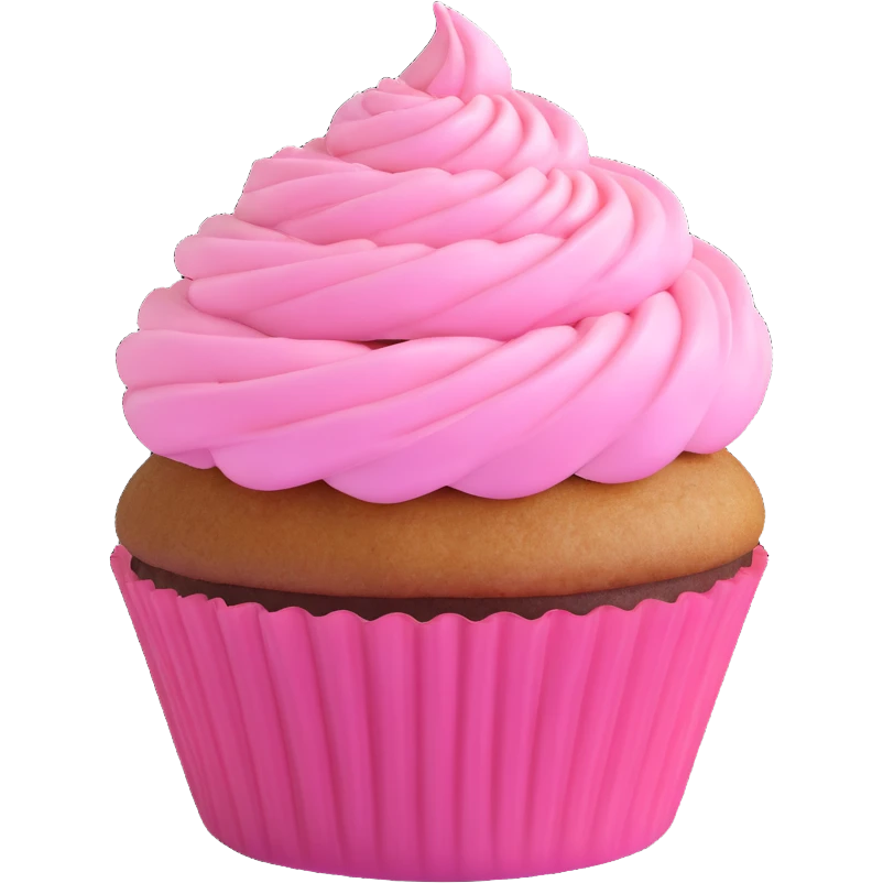 cupcake with pink icing emoji