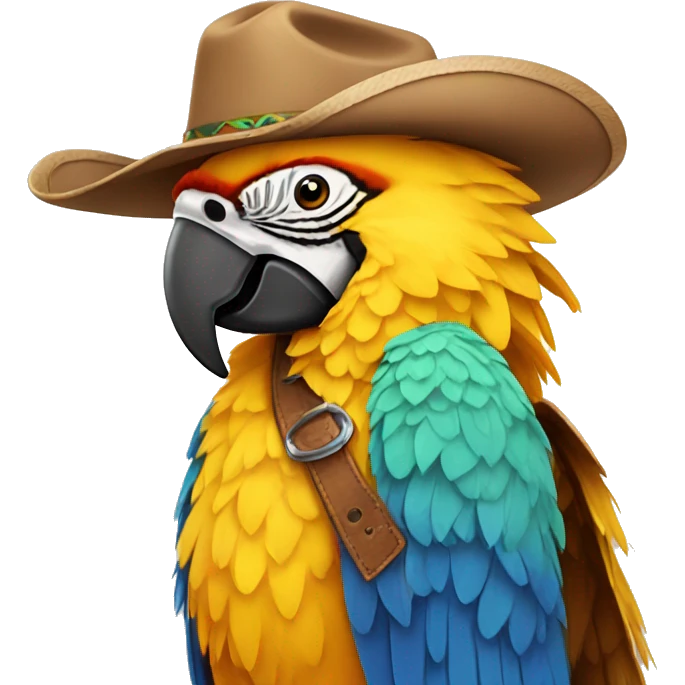 macaw with cowboy hat  emoji