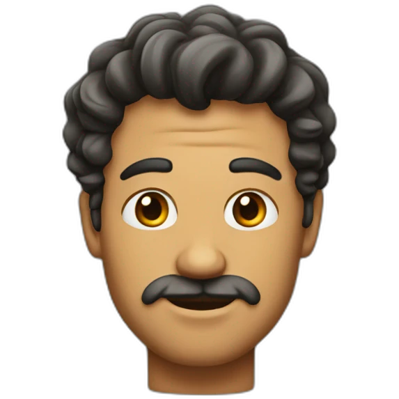hombre con pelo rizado emoji