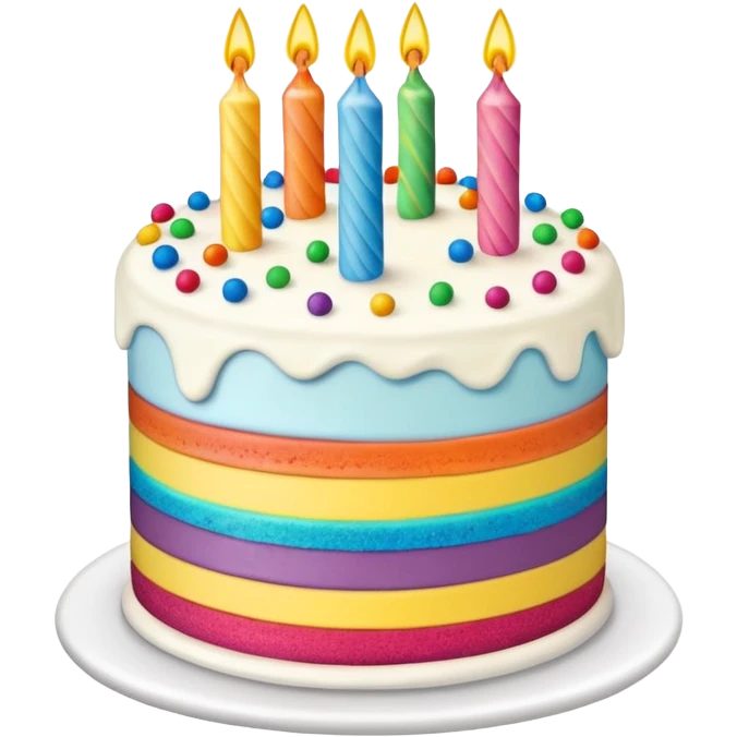 Rainbow birthday cake emoji