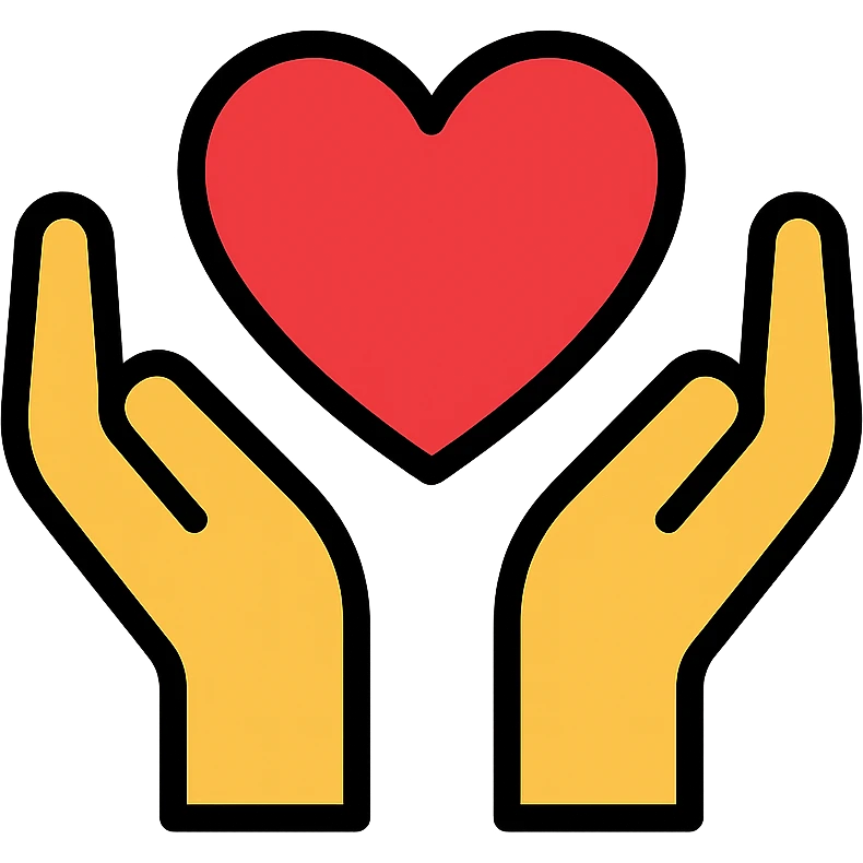 hands holding a heart, representing filial care emoji