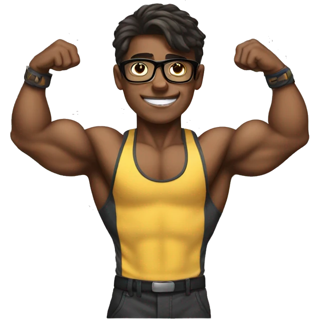 nerd bodybuilder teenager  emoji