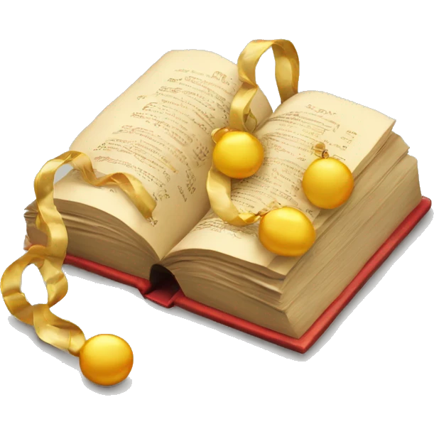 New Year's Garlande and book emoji