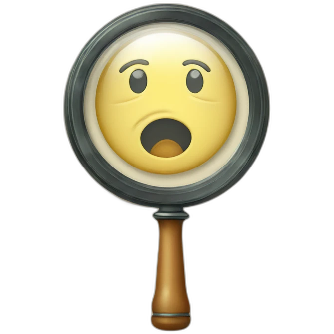 cartoon vintage magnifying glass emoji