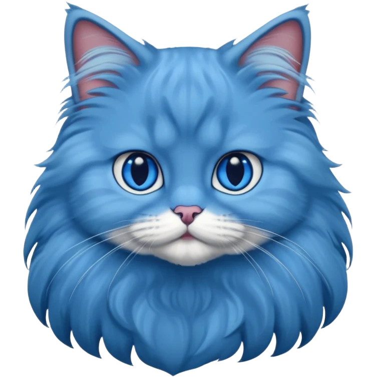 A cat which is a brittish longhair whit is blue color and hes eyes are blue emoji