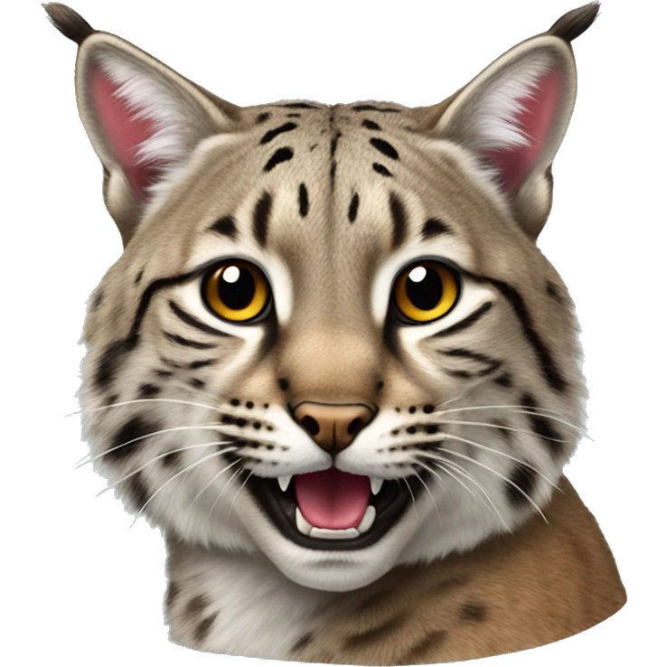 Bobcat with tongue sticking out emoji