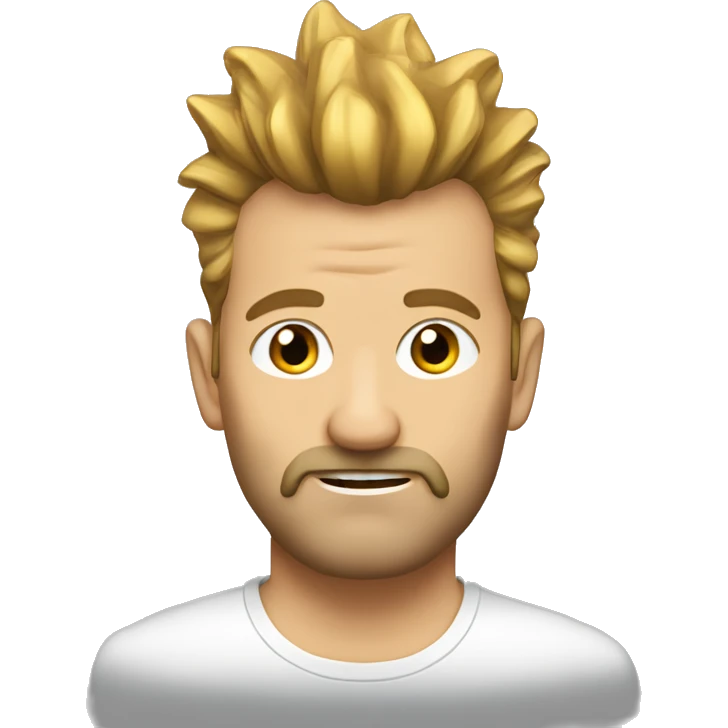 European, golden Mohawk hairstyle, beard, man, middle-aged. emoji