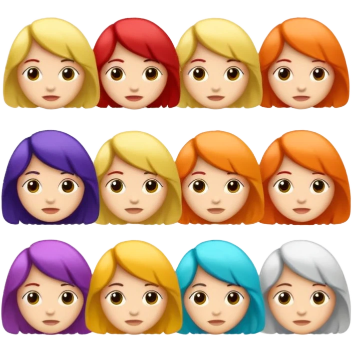 una cabeza con pelo de diferentes colores emoji