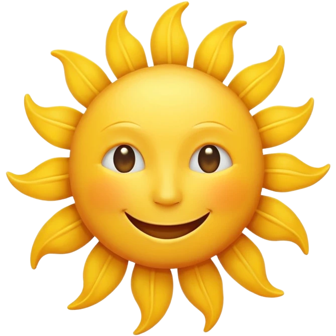 smiling sun emoji, simple and cheerful emoji
