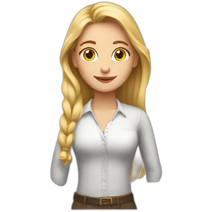 Maestra rubia con pelo largo emoji