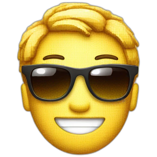 smiley with a pixel-sunglass emoji