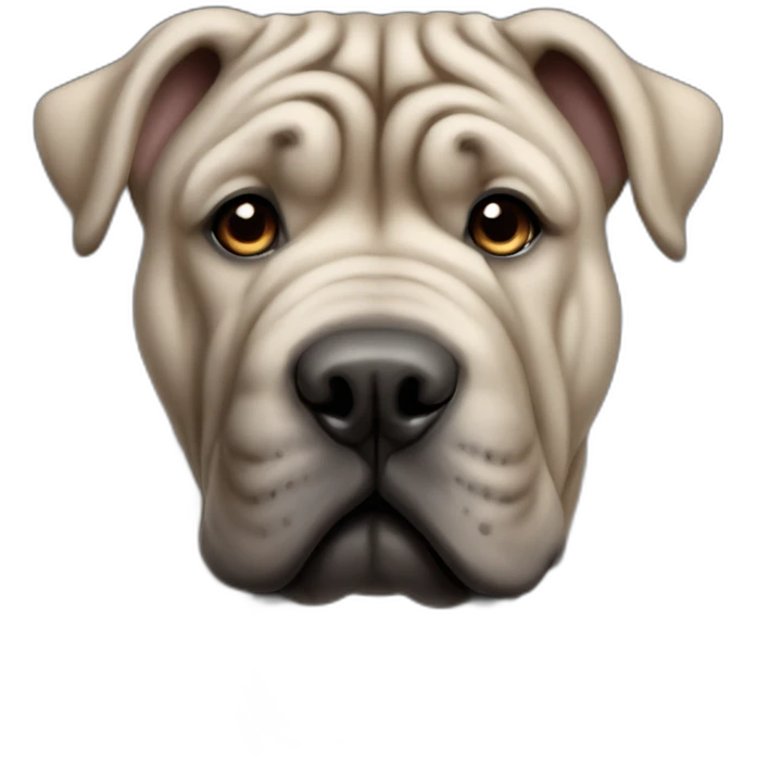 Dog gray shar-pei full-height emoji