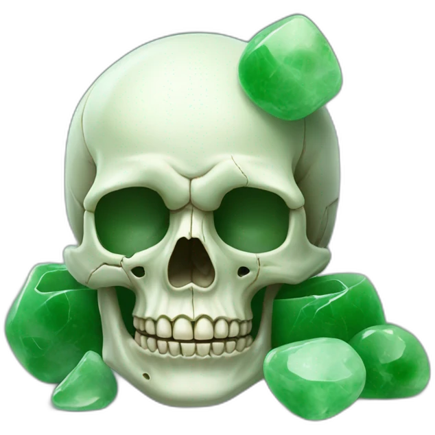 skull with jade stones hyperrealistic emoji