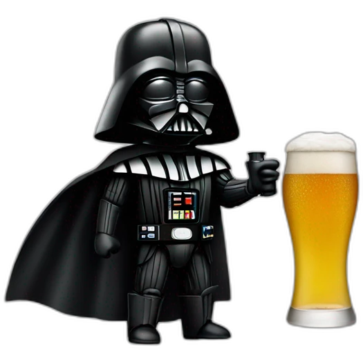 darth vader with beer emoji