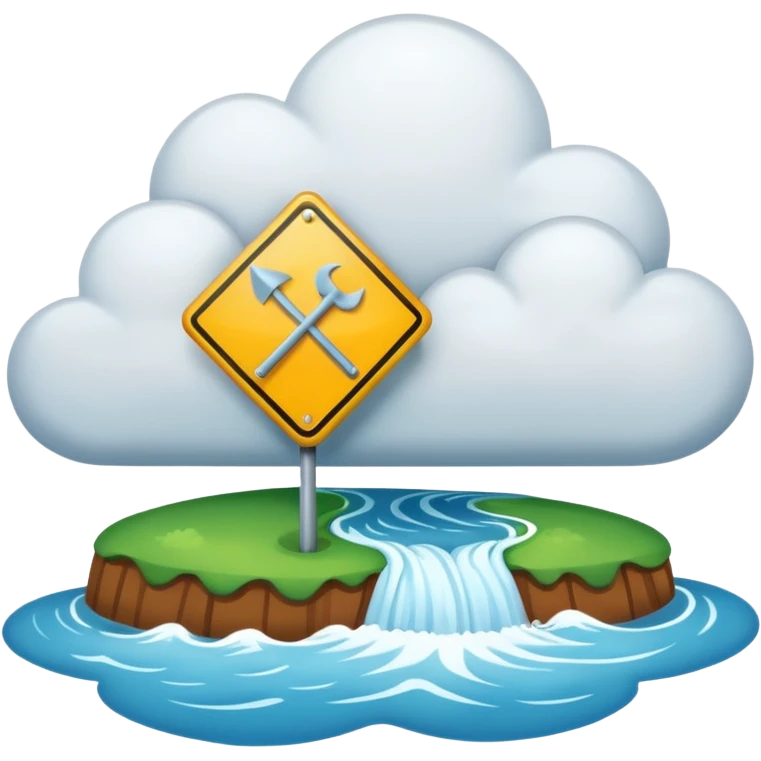 flood with wrong sign to clouds emoji