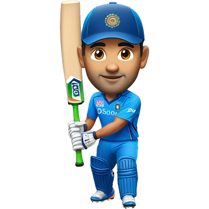 MSDHONI+cricketer+blue jersey emoji