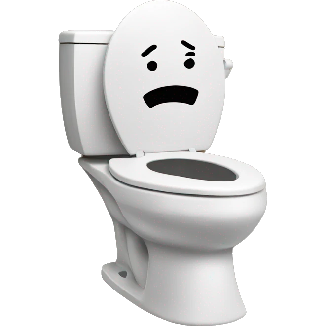 Toilet with a head emoji