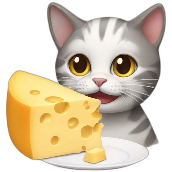 cat eating cheese emoji