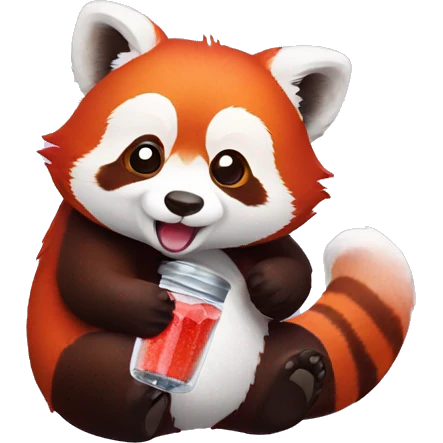 Red panda has salt shaker in his hand emoji