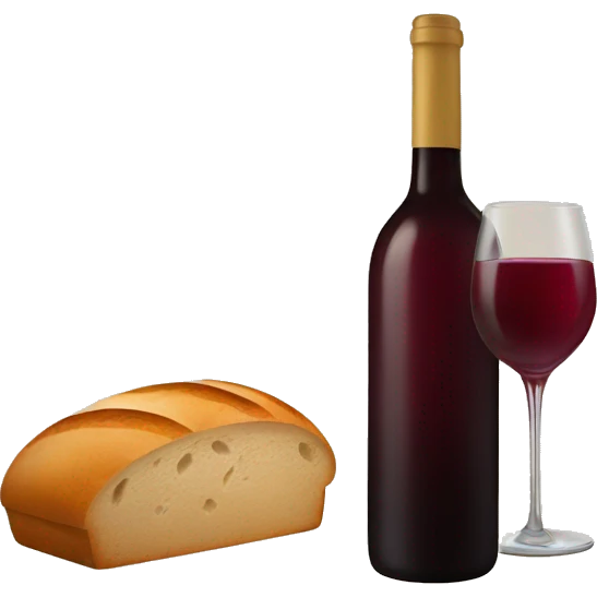 Wine and bread emoji
